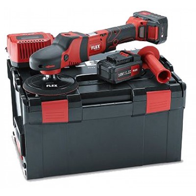 Flex Accu Polijstmachine PE150 18.0-EC/5.0 Set (incl. 2 accu's, 125mm steunschijf)